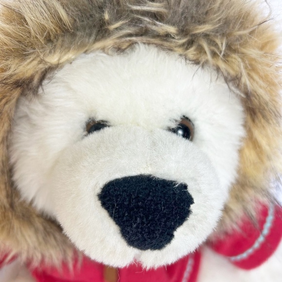 INUK  Northern Canada Plush Bear with red embroidered fleece jacket - Picture 2 of 10